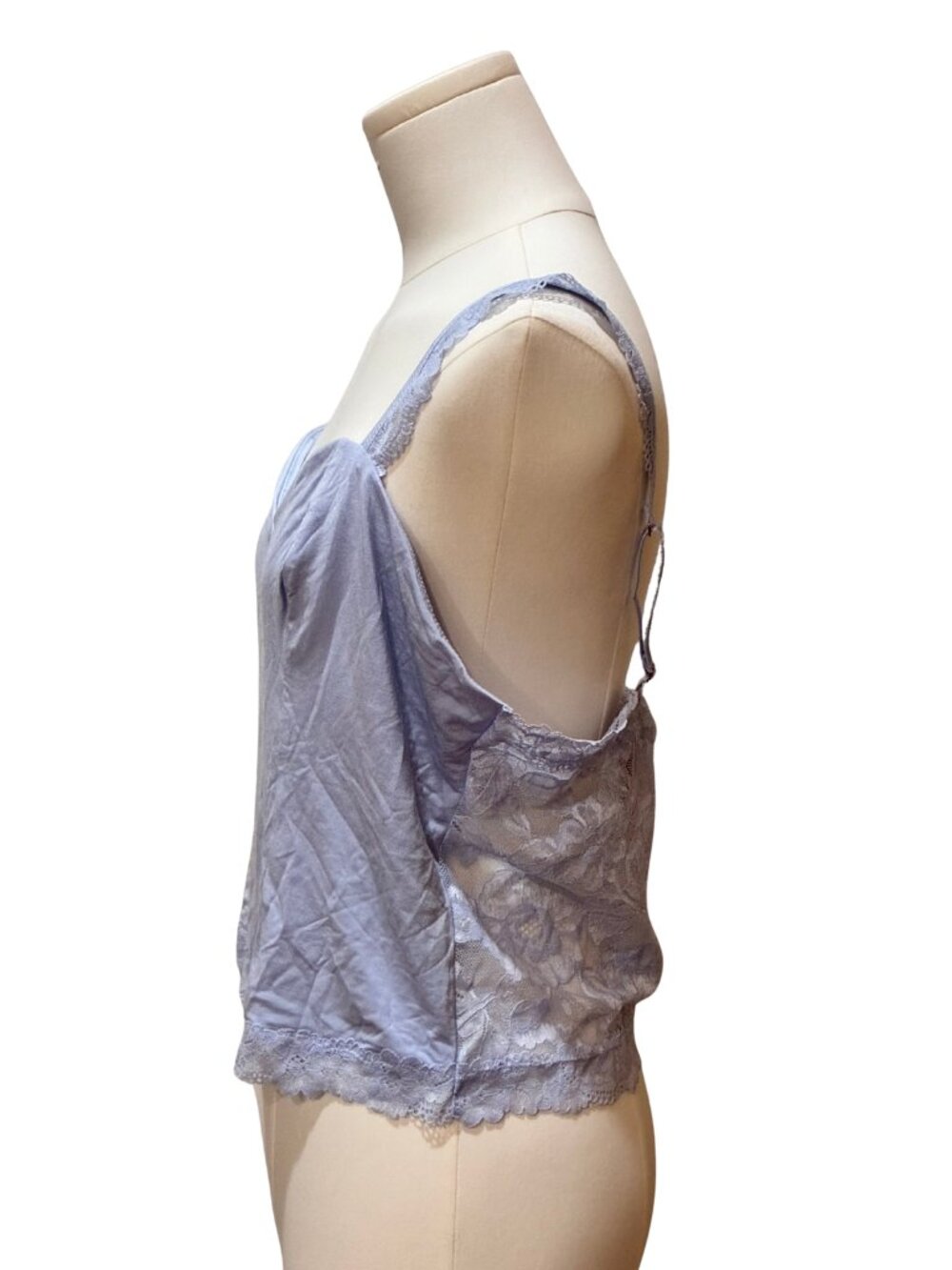 NWT Victoria’s Secret Periwinkle Lacy Trim Cami Tank Top Coquette Feminine XL - Picture 5 of 9
